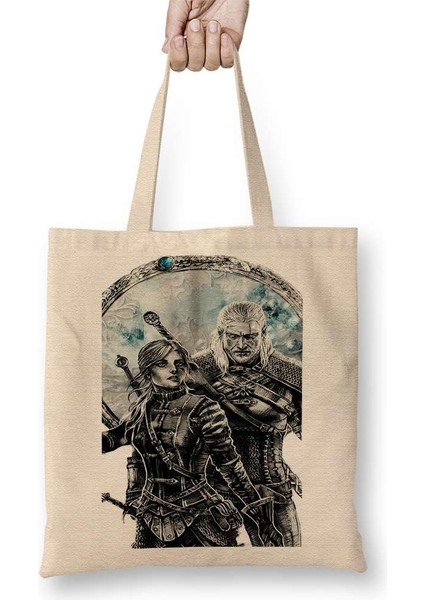 Geralt E Cirilla Bez Çanta Uzun Saplı