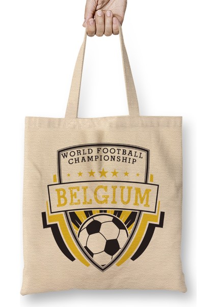 Belgium Shield World Football Championship Bez Çanta Uzun Saplı