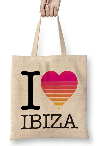 I Heart Ibiza Sunset Bez Çanta Uzun Saplı