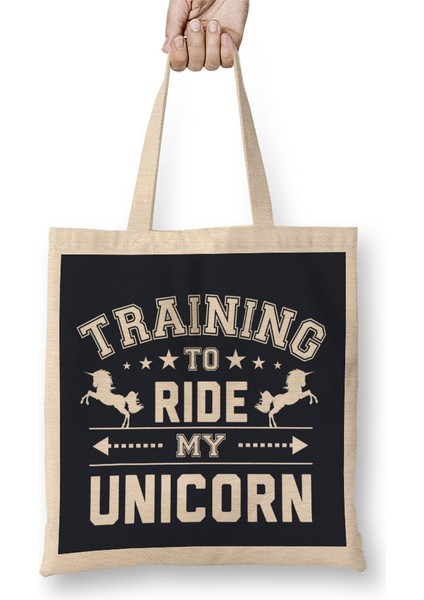 Training To Ride My Unicorn Bez Çanta Uzun Saplı