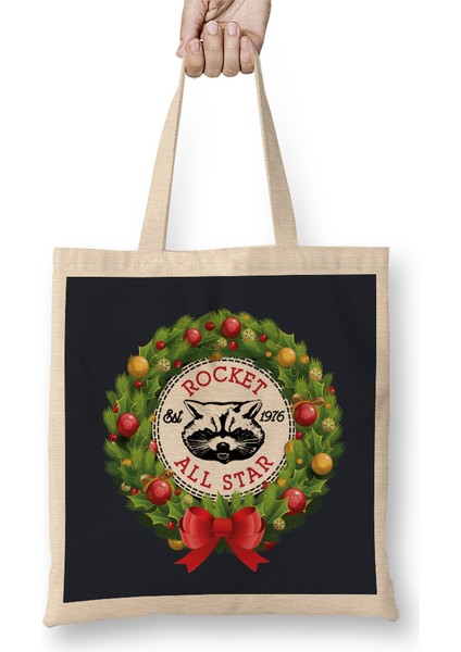 Christmas All Star Rocket Raccoon Guardians Of The Galaxy Wreath Bez Çanta Uzun Saplı