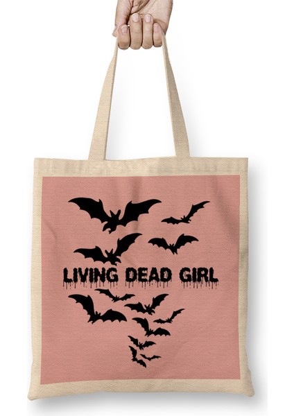 Living Dead Girl Gothic Vampire Twilight Grunge Punk Post Bats Wings Bez Çanta Uzun Saplı