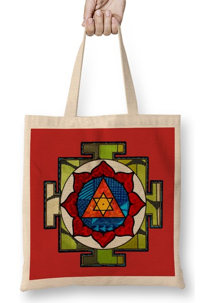 Ganesha Yantra Bez Çanta Uzun Saplı