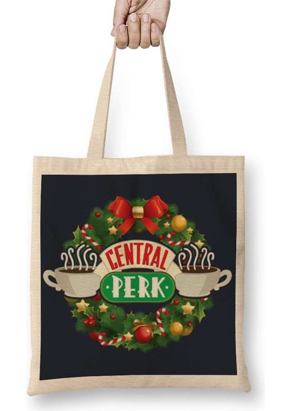 Friends Central Perk 01 Bez Çanta Uzun Saplı