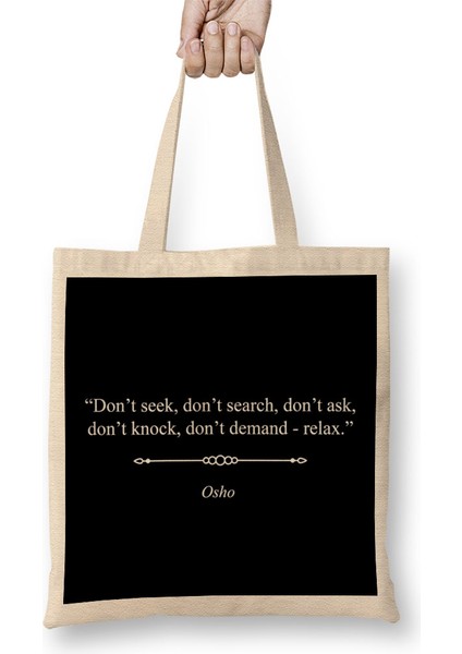 Mindfulness Osho Quote Bez Çanta Uzun Saplı