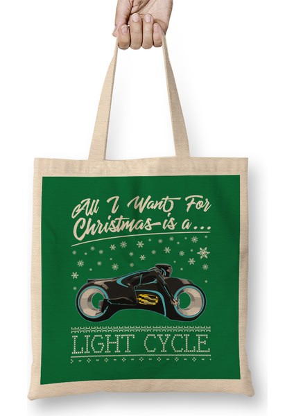 All I Want For Christmas Is A Light Cycle Tron Bez Çanta Uzun Saplı