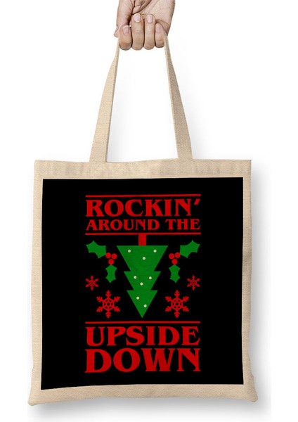 Rocking Around The Upside Down Stranger Things Bez Çanta Uzun Saplı
