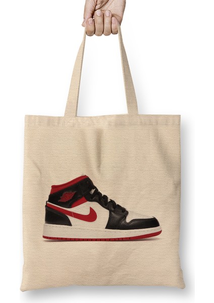 Jordan 1 Mid Gym Red Black White Bez Çanta Uzun Saplı