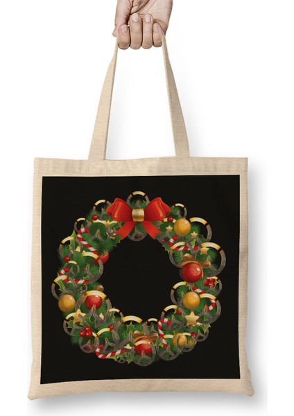 Overwatch Logo Multiface Christmas Wreath Bez Çanta Uzun Saplı