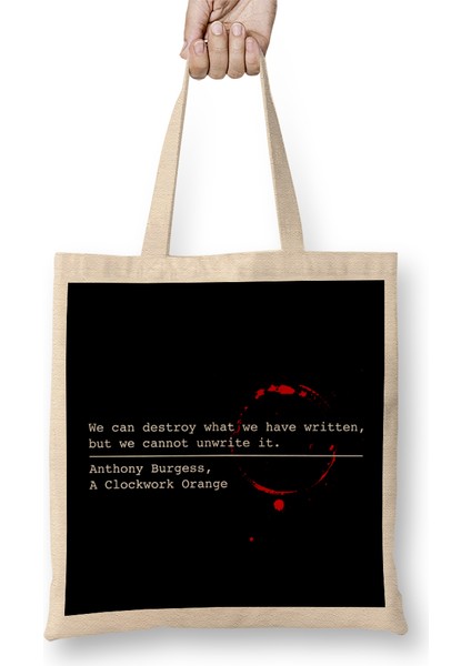 Dystopian A Clockwork Orange Quote Bez Çanta Uzun Saplı