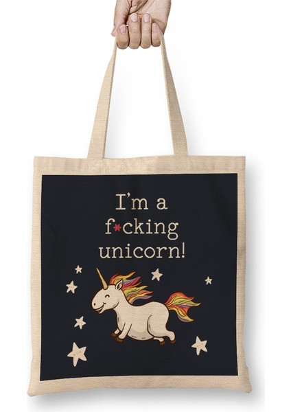 I Am An Effing Unicorn Bez Çanta Uzun Saplı