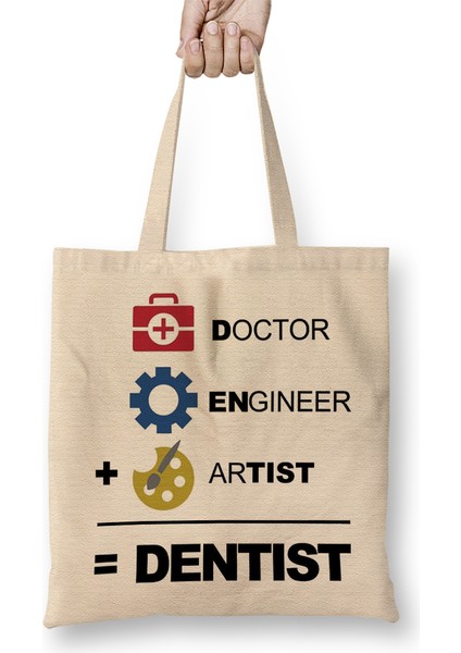 Doctor Engineer Artist Dentist 024 Bez Çanta Uzun Saplı