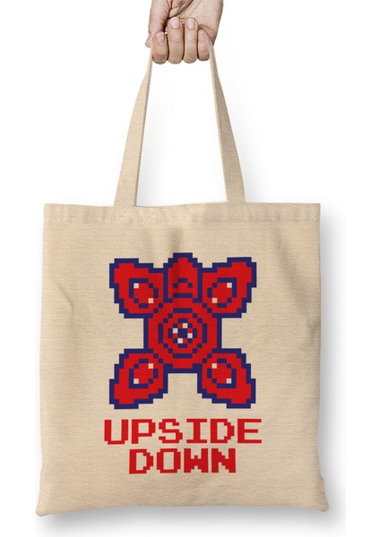 The Upside Down Stranger Things Pixelated Bez Çanta Uzun Saplı