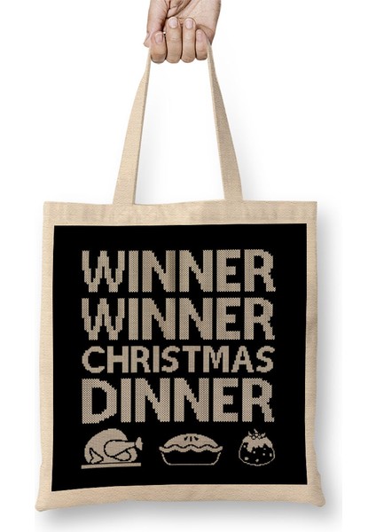 Winner Winner Christmas Dinner Knit Pattern Bez Çanta Uzun Saplı