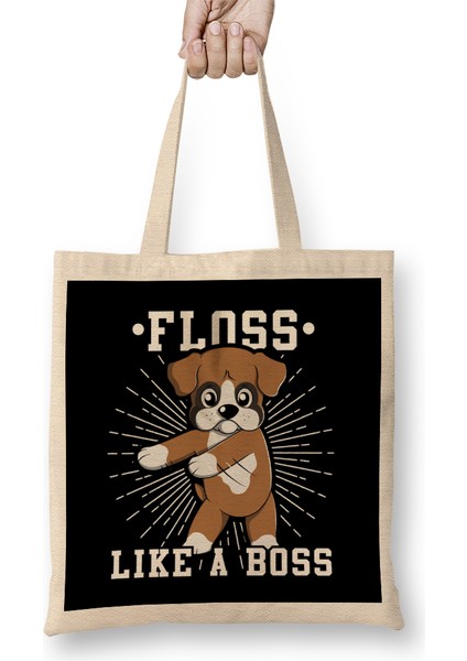 Boxer Dog Floss Like A Boss Bez Çanta Uzun Saplı
