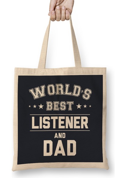Fathers Day World's Best Mechanic And Dad Bez Çanta Uzun Saplı