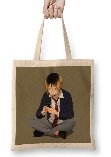 Haikyuu Kenma Kozume 01 Bez Çanta Uzun Saplı