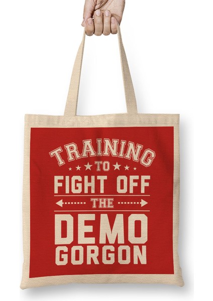 Stranger Things Training To Fight Off The Demogorgon Bez Çanta Uzun Saplı