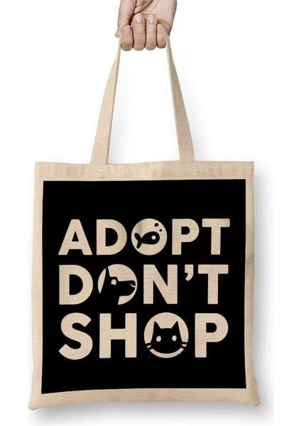 Cute Adopt Don T Shop Rescue Pet Owners & Lovers Bez Çanta Uzun Saplı