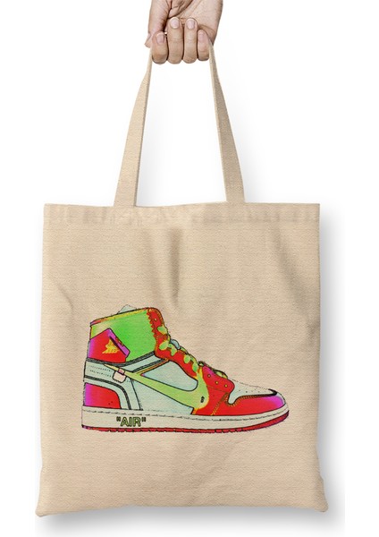 Nike Jordan 1 Off White Neon 01 Bez Çanta Uzun Saplı