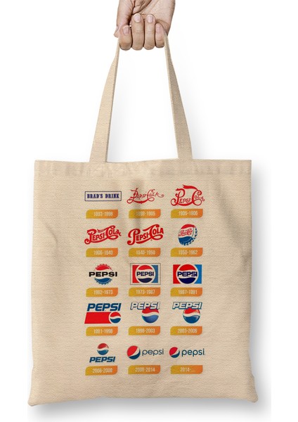 Pepsi Logo 06 Bez Çanta Uzun Saplı