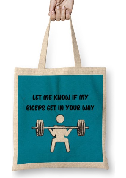 Gym Workout Fitness Lover Motivation Gift Quotes For Men Women Bez Çanta Uzun Saplı