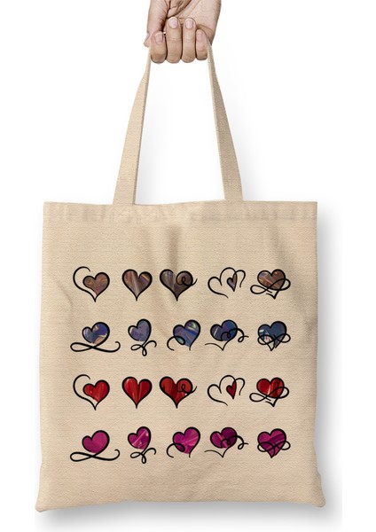 Chrome Hearts Holographic Metallic Hearts Pattern Bez Çanta Uzun Saplı