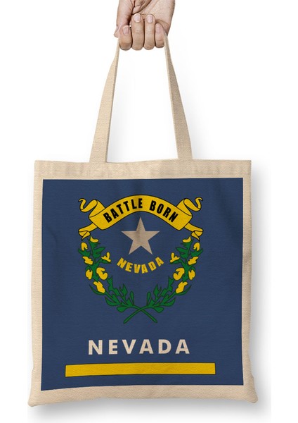 Nevada State Flag Bez Çanta Uzun Saplı