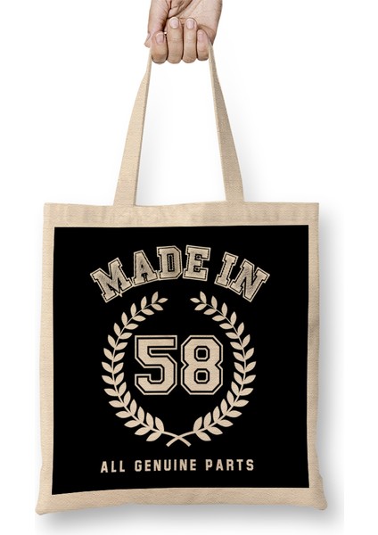 1958 Made In 58 All Genuine Parts Bez Çanta Uzun Saplı