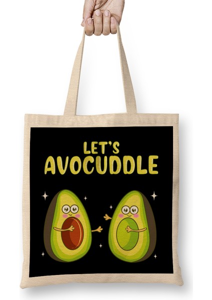 Funny Let S Avocuddle Cute Avocado Cuddling Pun Bez Çanta Uzun Saplı