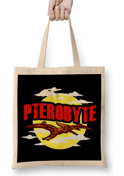 Funny Pterobyte Pterodactyl Dinosaur Flying Dino Bez Çanta Uzun Saplı