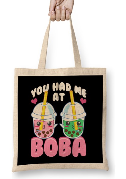 Cute You Had Me At Boba Anime Kawaii Bubble Tea , Bez Çanta Uzun Saplı