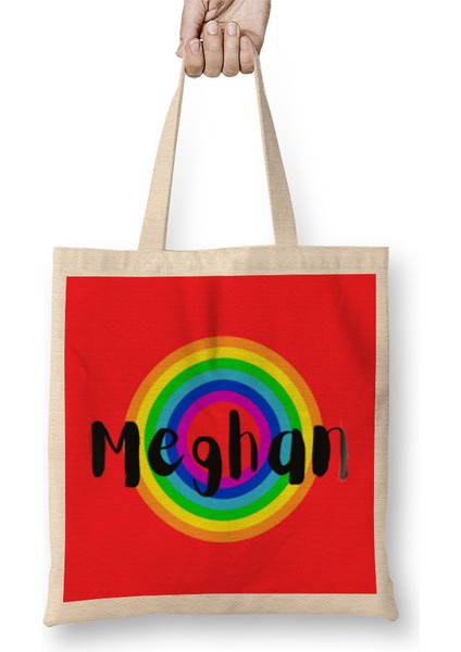 Meghan, Duchess Of Sussex- Retro Rainbow Style Bez Çanta Uzun Saplı