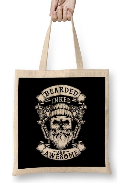 Bearded Inked And Awesome Badass Dad Bez Çanta Uzun Saplı