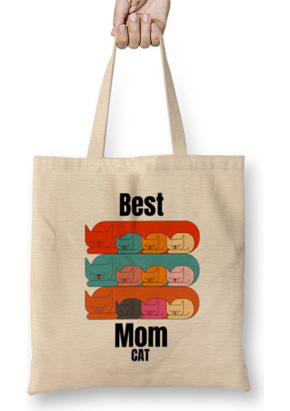 Mother Day Best Mother Ever Gıft 2021 Bez Çanta Uzun Saplı