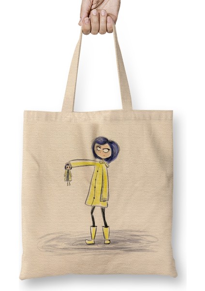 Coraline Watercolor Bez Çanta Uzun Saplı