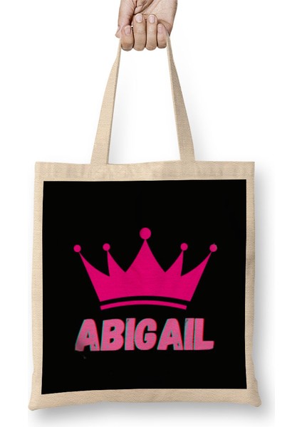Abigail-Name Personalized Custom - Vintage Retro Rainbow Style Design Gift Baby-Gift For Her Bez Çanta Uzun Saplı