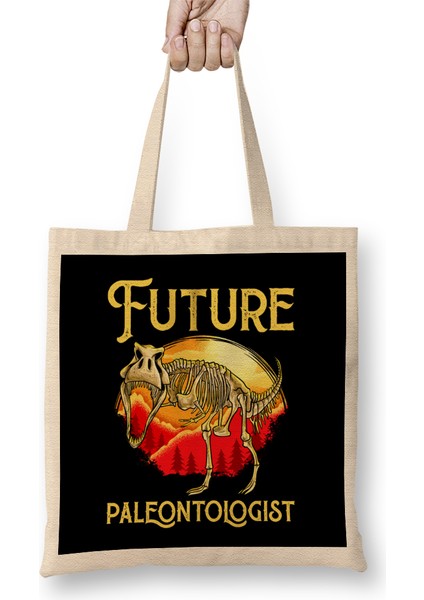 Future Paleontologist Dinosaur Obsessed Dinosaurs Bez Çanta Uzun Saplı