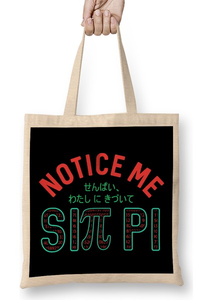 Notice Me Sin Pi Funny Anime Pi Day Senpai Bez Çanta Uzun Saplı