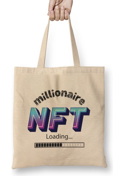 Non-Fungible Token Nft Crypto Currency Mining Gıft Bitcoin Ethereum Bez Çanta Uzun Saplı