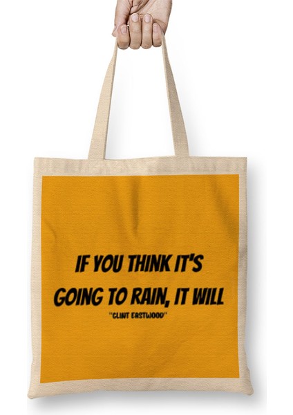 Clint Eastwood Quotes Gift - Vintage Retro Rainbow Style Bez Çanta Uzun Saplı