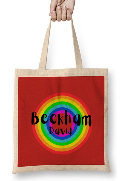 David Beckham - Vintage Retro Rainbow Style Bez Çanta Uzun Saplı