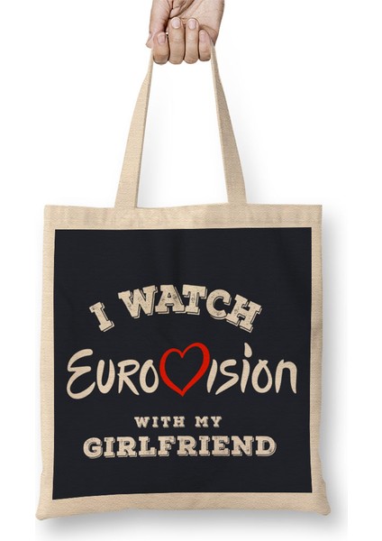 I Watch Eurovision With My Girlfriend Bez Çanta Uzun Saplı