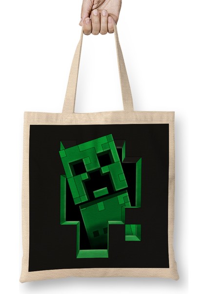 Creeper Creeping Minecraft Creeper Bez Çanta Uzun Saplı