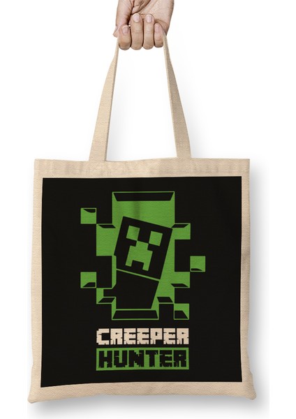 Creeper Hunter Gaming Minecraft Bez Çanta Uzun Saplı