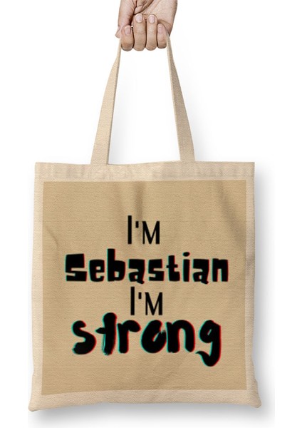 Sebastian-Name Personalized Custom - Vintage Retro Rainbow Style Design Gift Baby-Gift For Him Bez Çanta Uzun Saplı
