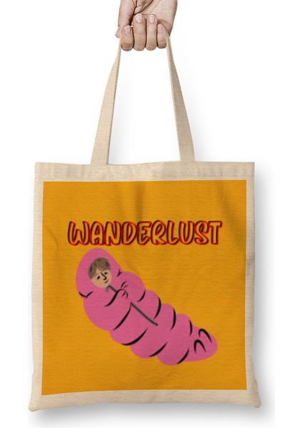 Funny Travel Gift Design Lover-Trippin Wanderlust Journey Adventurer Vacation Bez Çanta Uzun Saplı