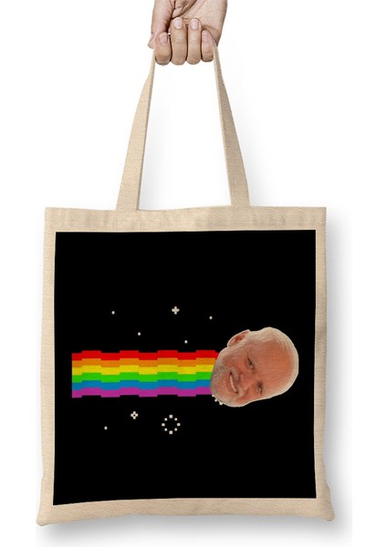 Harold Hide The Pain Nyan Cat Memeß Bez Çanta Uzun Saplı