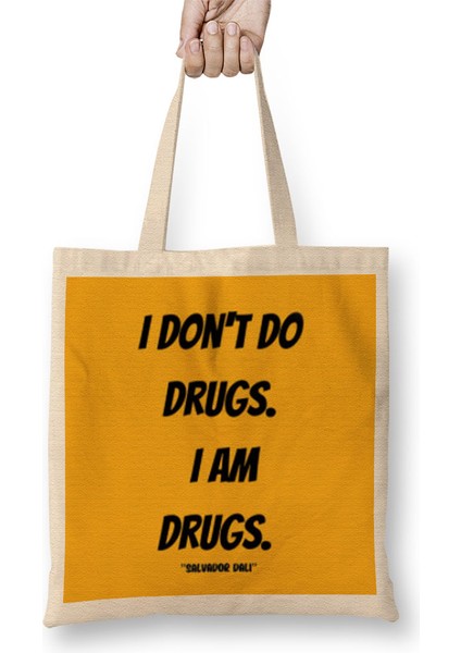 Salvador Dali Quotes Gift- Vintage Retro Rainbow Style Bez Çanta Uzun Saplı