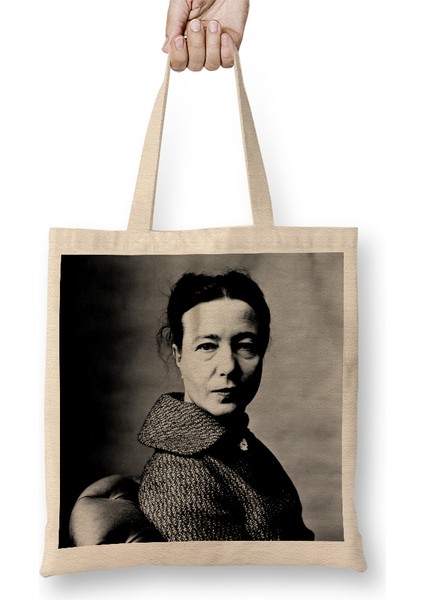 Simone De Beauvoir Time To Smash The Patriarchy Bez Çanta Uzun Saplı